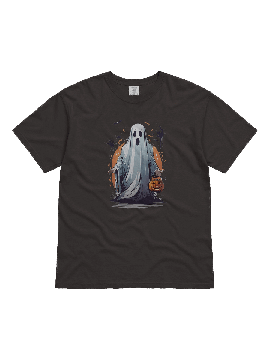 Spooky Ghost T-Shirt – Classic Halloween Tee with Pumpkin Trick-or-Treat Design product image (1)