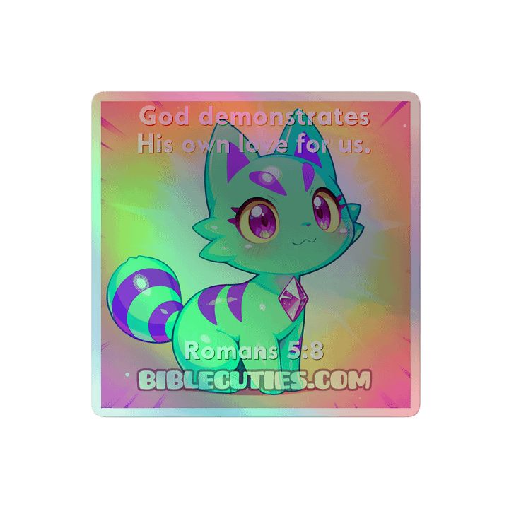 Bible Cuties Susanna - God demonstrates his own love for us Holographic Sticker product image (2)