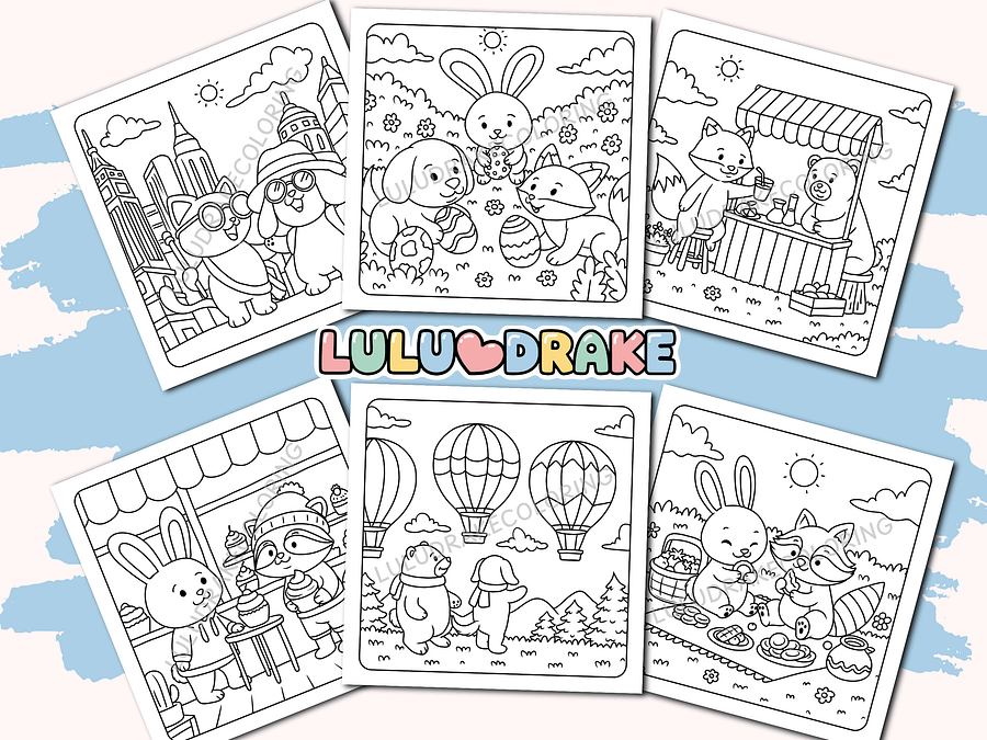 Fuzzy Buddies Cute & Cozy Coloring eBook, 50 Pages ★ DIGITAL ★ product image (2)