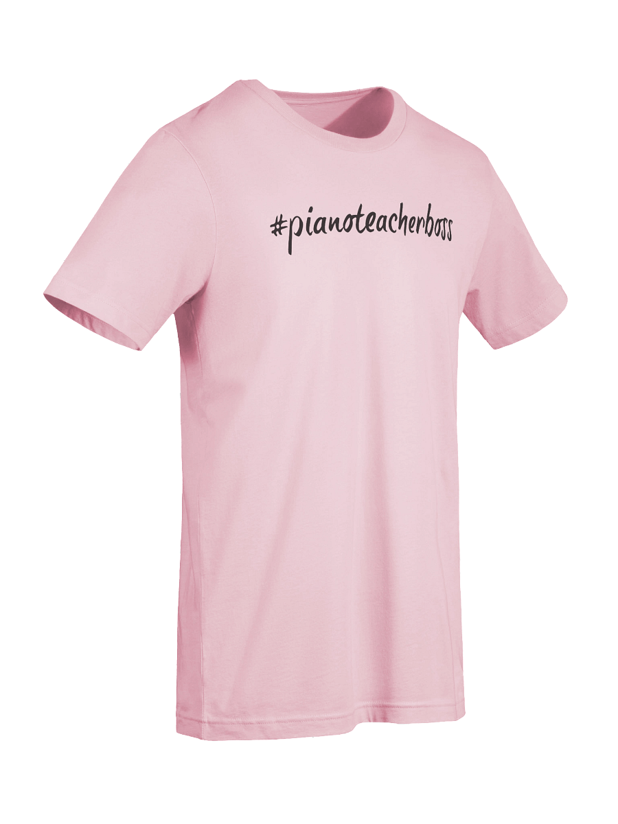 "Piano Teacher Boss" Cotton T-shirt with BLACK script product image (9)