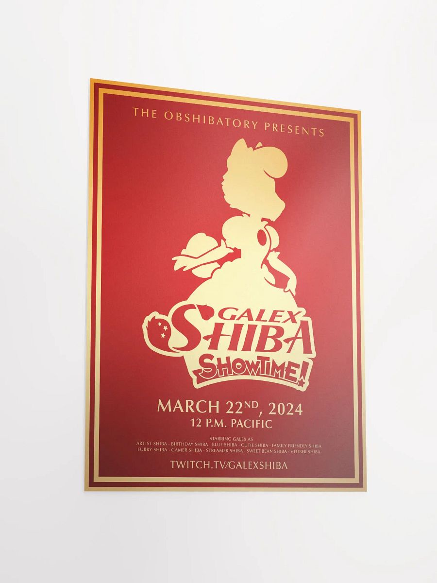 Galex Shiba Showtime Poster - Red Unframed product image (3)