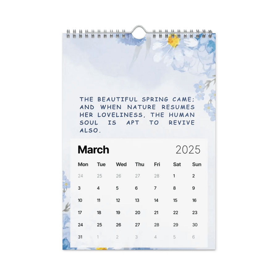 FLORAL INSPIRATIONAL QUOTES WALL CALENDAR 2025 product image (9)