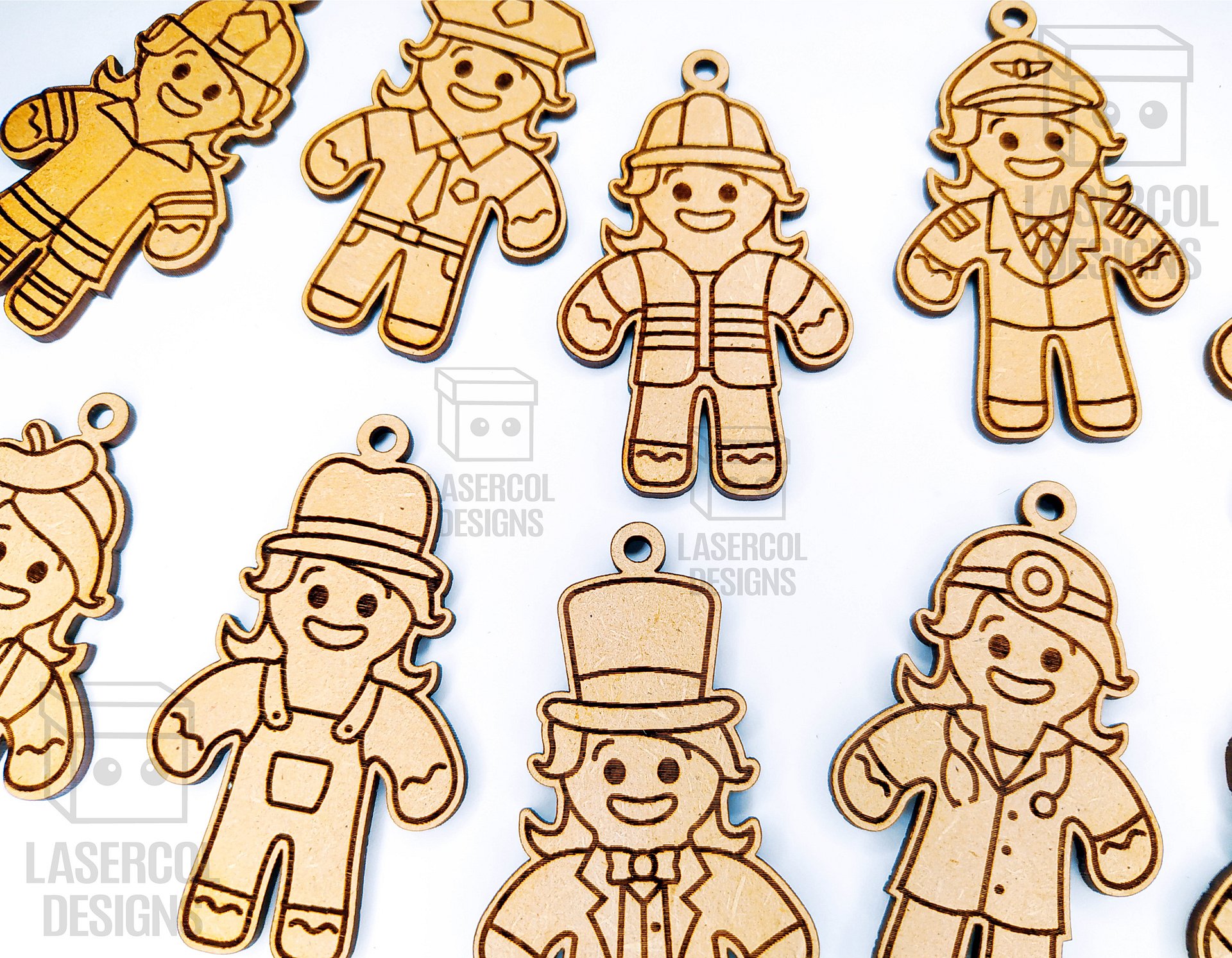 Gingerbread Cookies Christmas Ornaments Set 4 - Laser Cut Files product image (10)