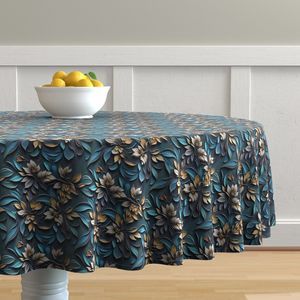 Seamless Pattern - Yellow-Brown Flowers on Textured Blue Background product image (7)