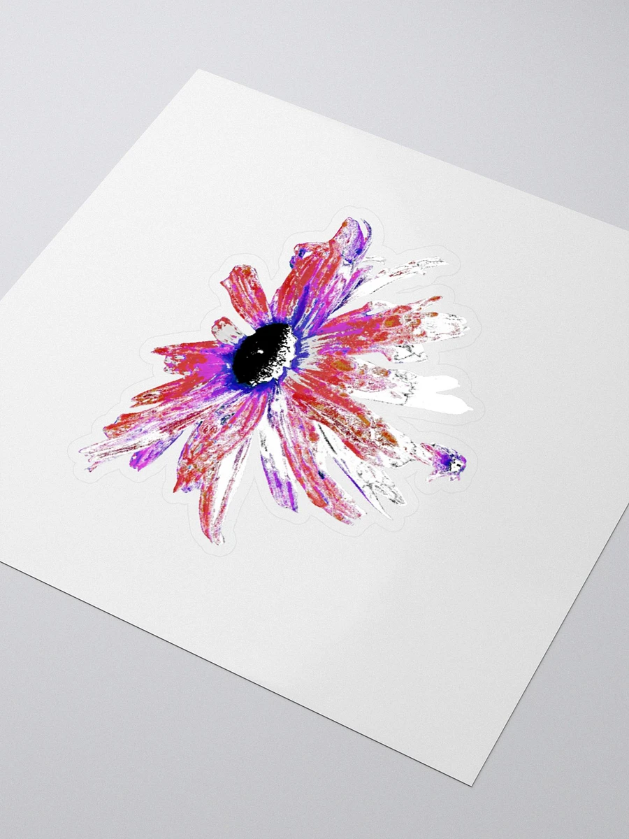 Abstract Red and White Distressed Daisy Flower Kiss Cut Sticker product image (5)