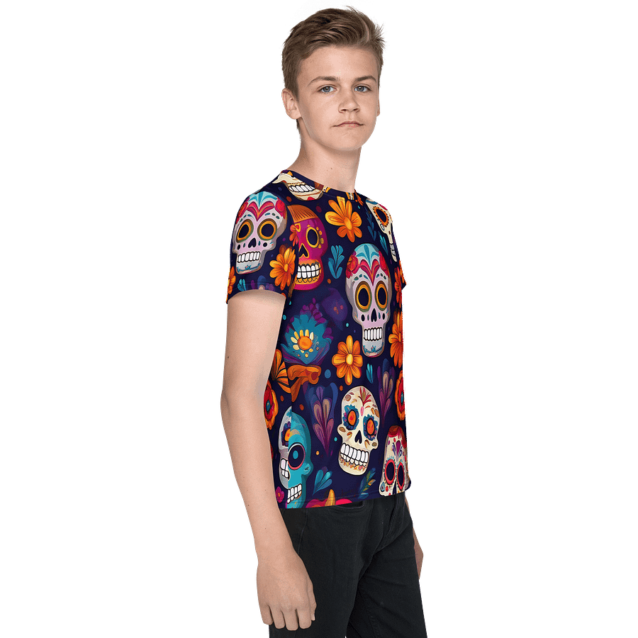Youth Crew Neck T-Shirt Día de los Muertos product image (4)