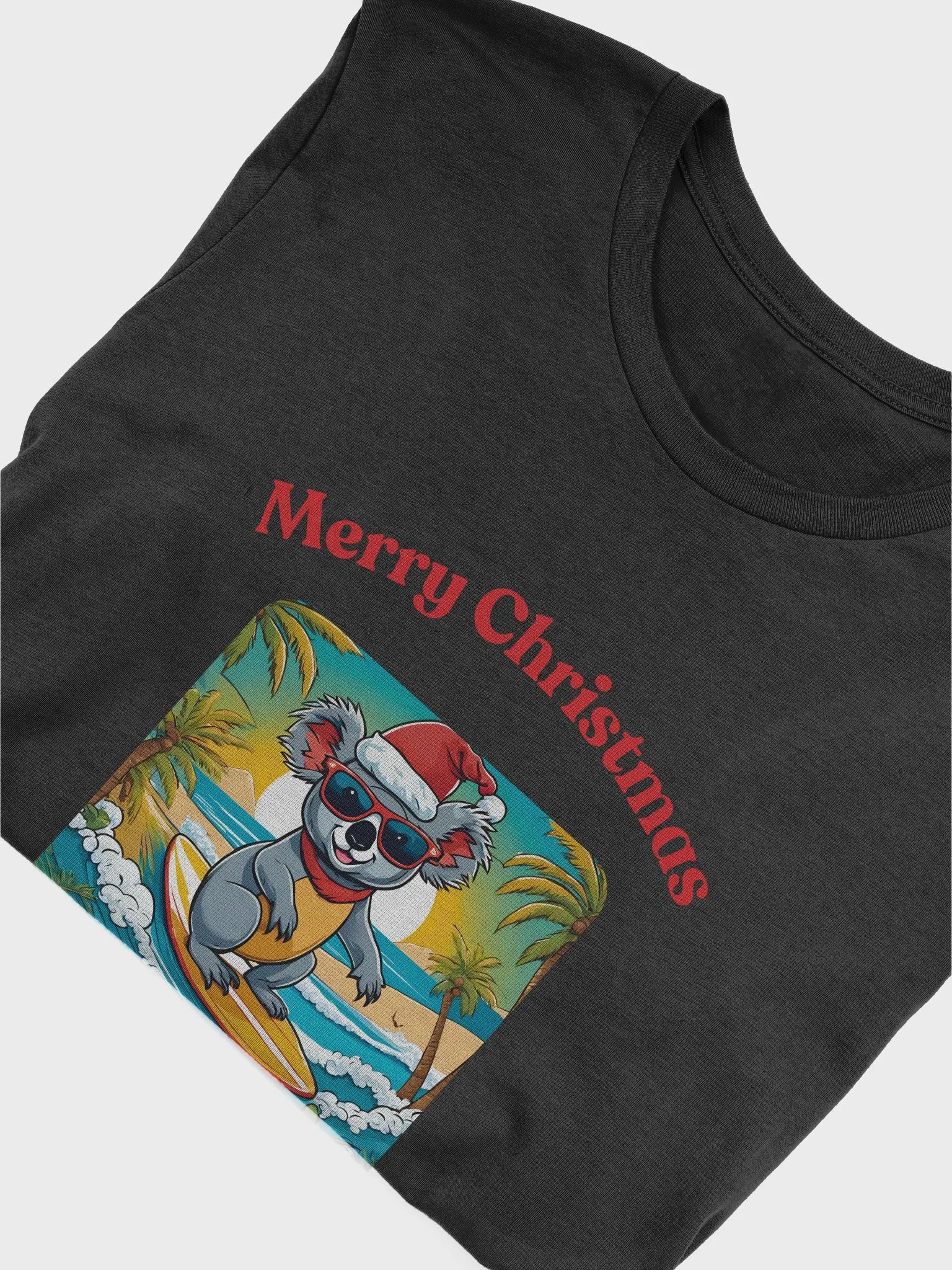 Festive Koala Surf Scene Merry Christmas T-Shirt - Red product image (5)