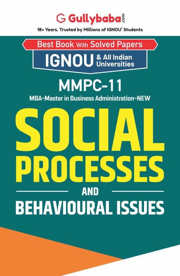 IGNOU MMPC-11 Social Processes and Behavioural Issues product image (1)