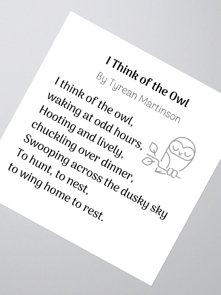 Owl Poetry Sticker product image (5)