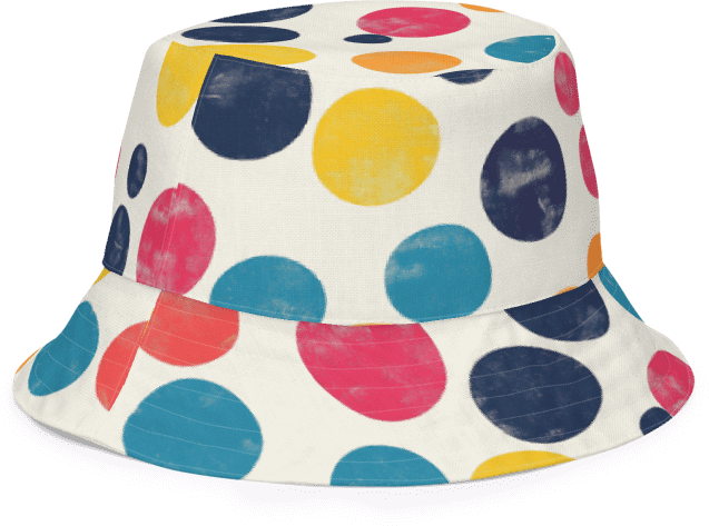 Polka Dot Illusion Vintage Retro Reversible Bucket Hat product image (2)