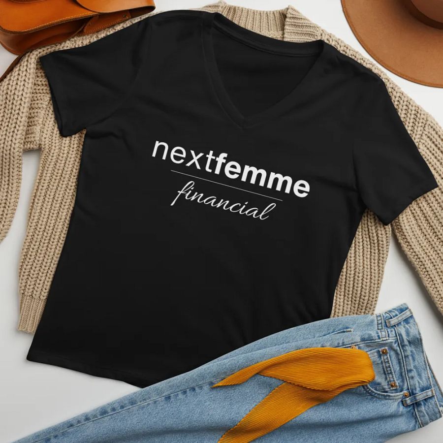 Relaxed V-Neck Tee with White Logotype product image (6)