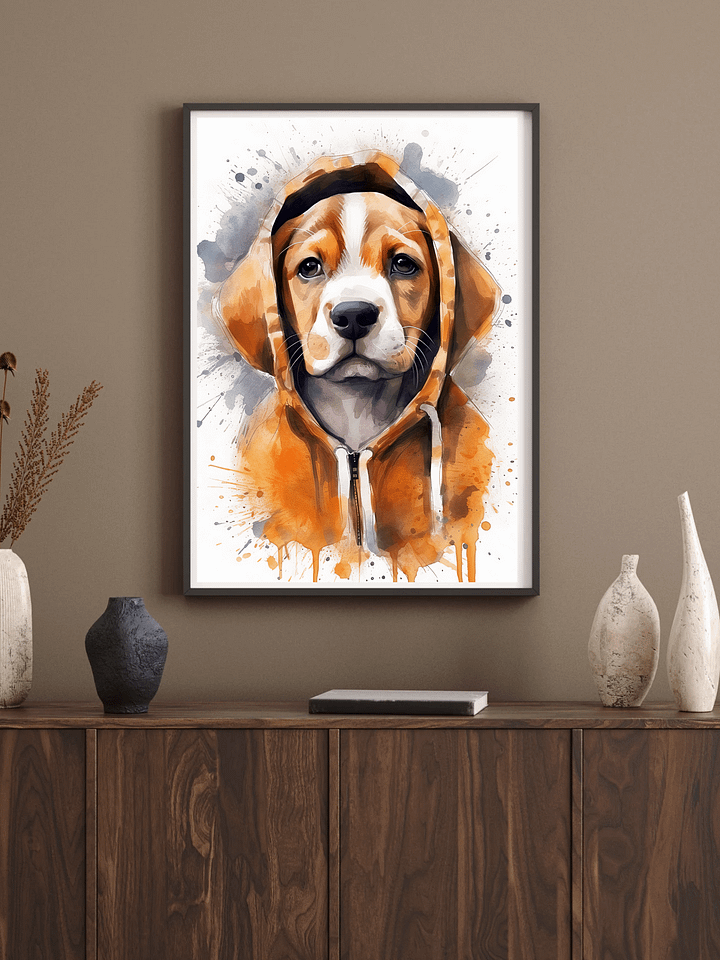 Splashy Puppy with hoodie New Digital Product product image (1)