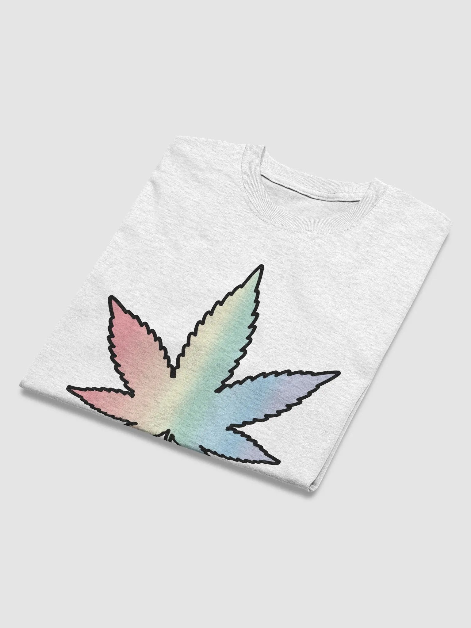 Pastel Rainbow Weed Leaf T-Shirt product image (3)