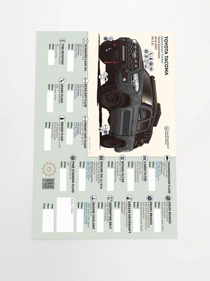 3rd Gen Maintenance Tracker v1.1 - Black product image (2)