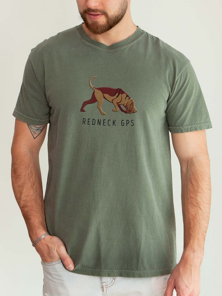 Redneck GPS T-Shirt(Embroidered) of a Bloodhound product image (2)