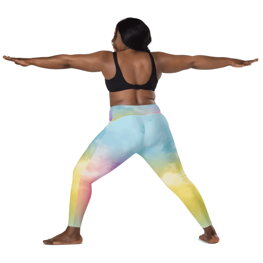 Blur cloud rainbow Design Leggings with Pocket - V3 product image (4)