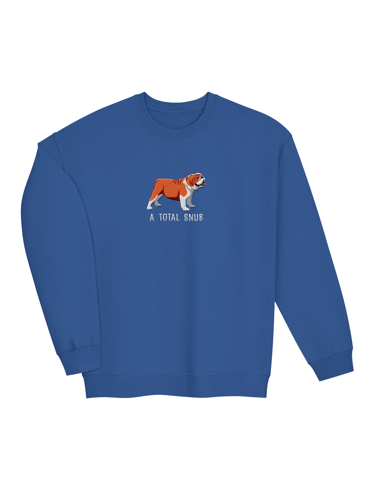 A Total Snub Sweatshirt (Embroidered) of an English Bulldog(Red & White) product image (16)