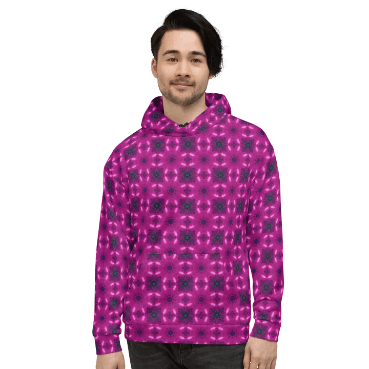 Abstract Raspberry Modern Pattern Unisex All Over Hoodie product image (1)