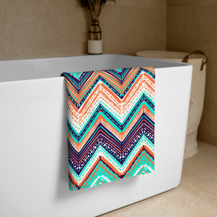 Bold Geometric Chevron Beach Towel – 30"x60" product image (2)
