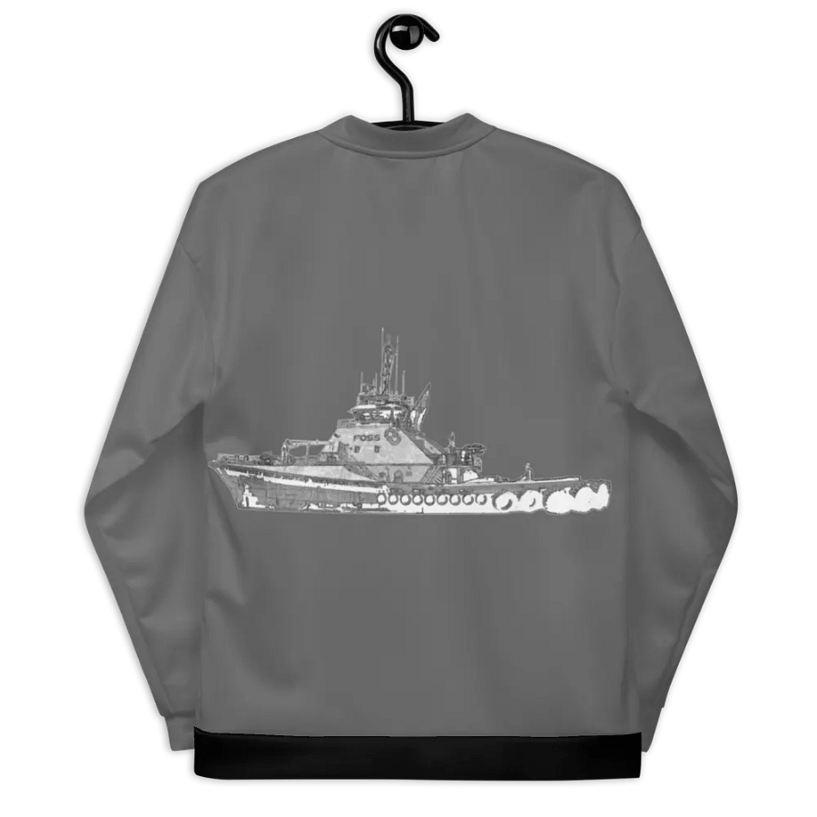 Foss Tugboat Sketch Gray Bomber Jacket product image (8)