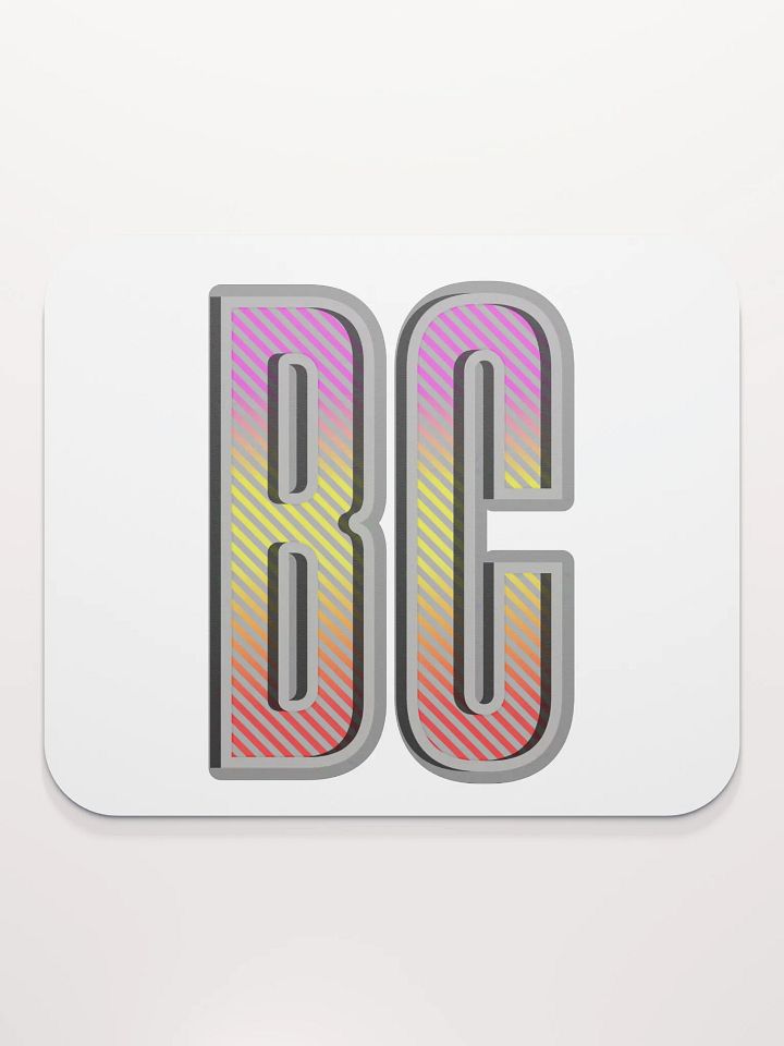 BC British Colombia Block Letters Vibrant Striped Mouse Pad product image (1)