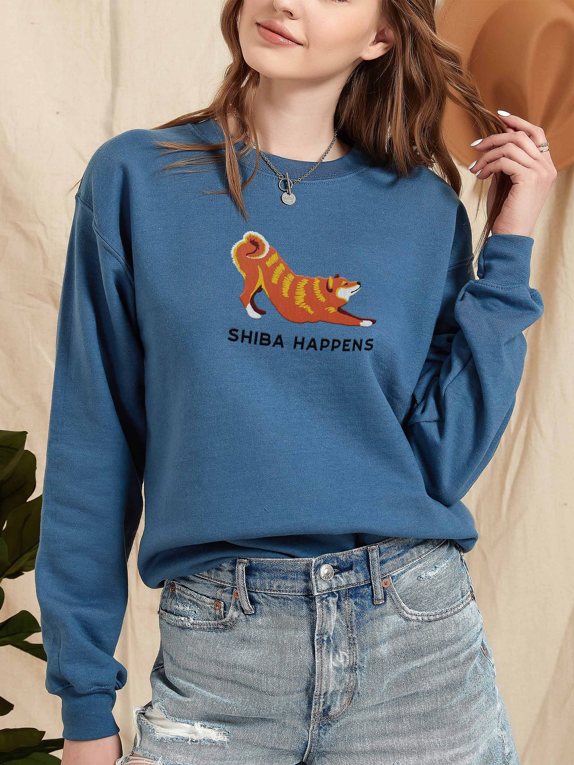 Shiba Happens Sweatshirt (Embroidered) of a Shiba Inu product image (2)
