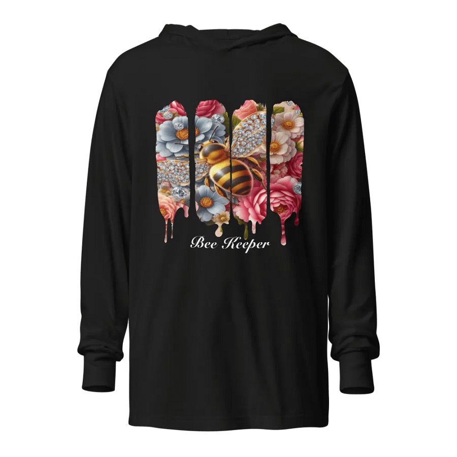 Hooded Long Sleeve Tee Bee Keeper Bling Bling | Cute Beekeeper Gift product image (3)