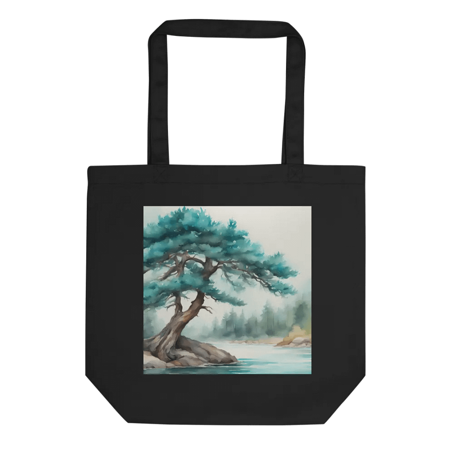 Turquoise Pine Tree, Organic Cotton Twill Tote Bag product image (5)