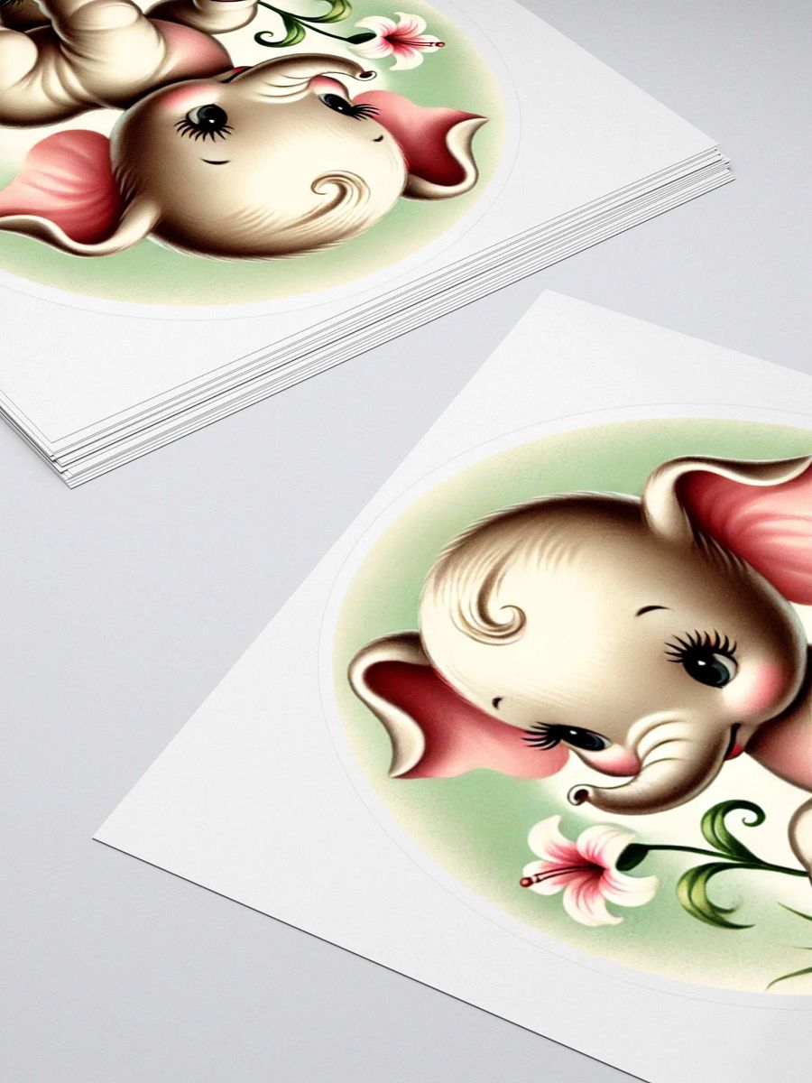 Adorable Baby Elephant Kiss-Cut Stickers - Retro Cuteness product image (12)