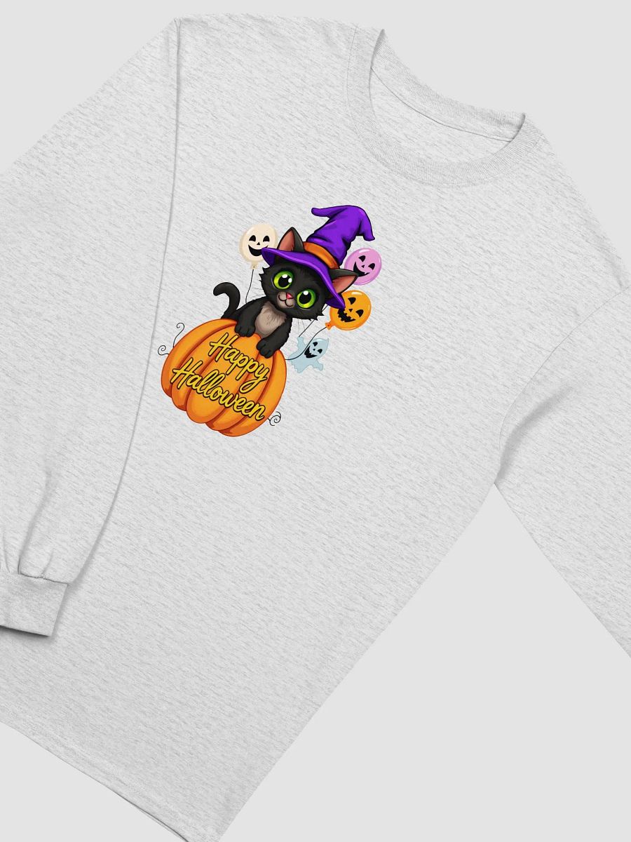 Witchy Sitting Pumpkin Cat Long Sleeve Tee product image (30)