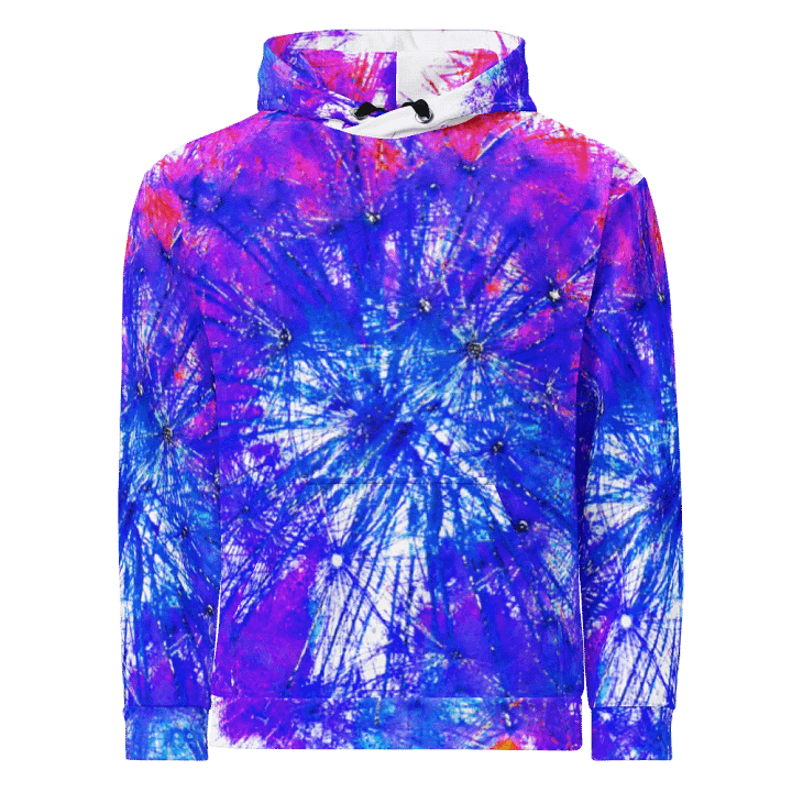 Abstract Bright Neon Dandelion Seeds Unisex Pull Over Hoodie product image (1)