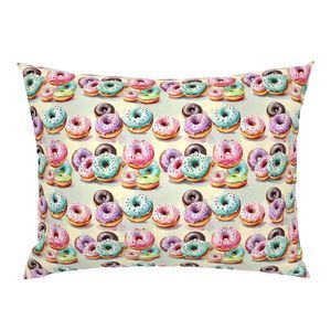 Seamless Pattern - Pastel Sprinkled Donuts on a Watercolor Background product image (6)