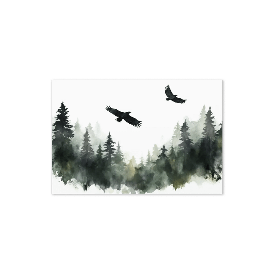 All-Occasion Greeting Card: Hovering Crows Over Spruce Forest product image (4)