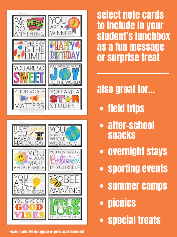 Lunchbox Notes Printables for School Lunches product image (4)