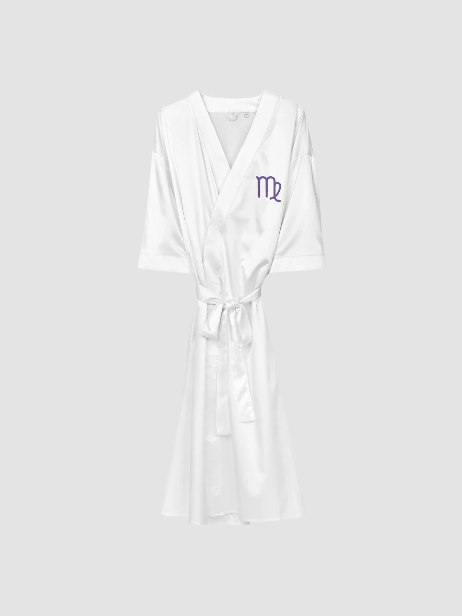 Virgo Purple on White Satin Robe product image (1)