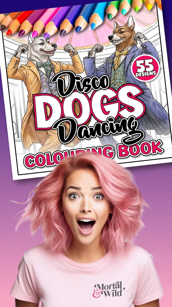 Disco Dogs Dancing Colouring Book product image (1)