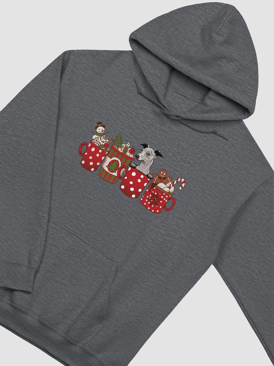 Cute Italian Greyhound(Blue-Fawn) in a Christmas Cup Hooded Sweatshirt | Funny Christmas Iggy Pup in a Cup product image (5)
