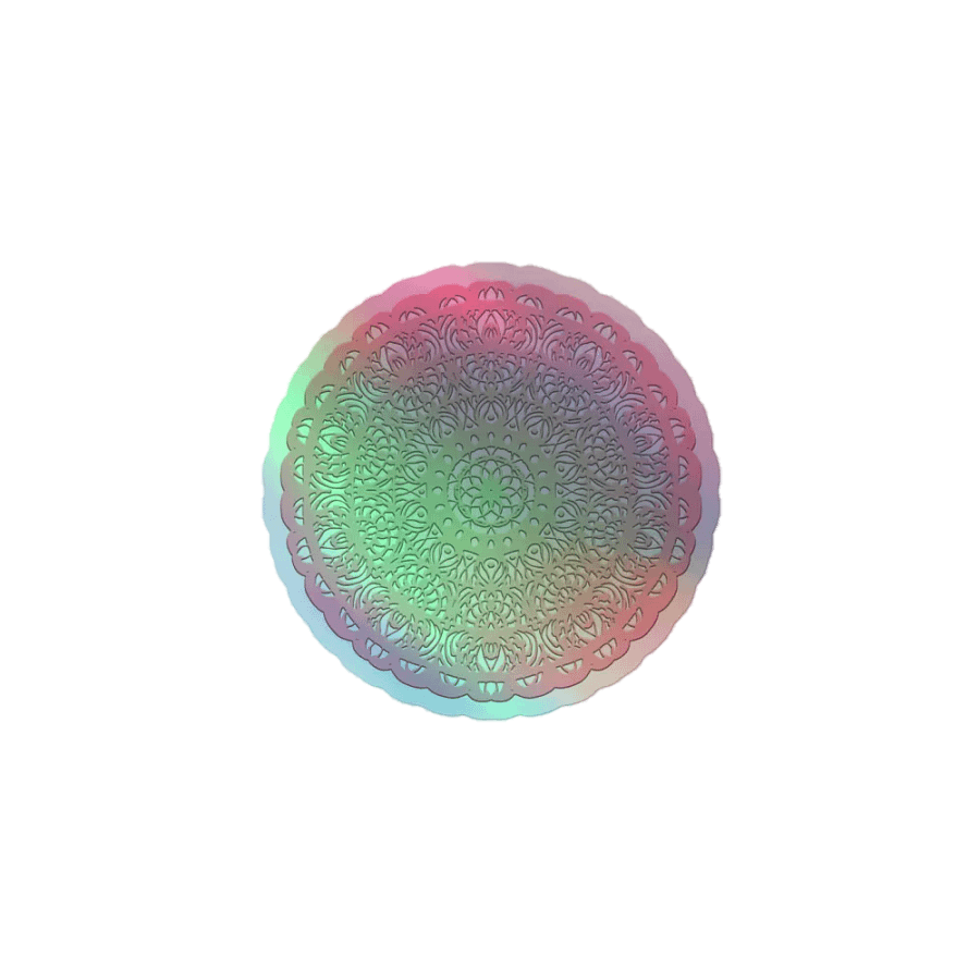 Pastel mandala holographic sticker product image (3)