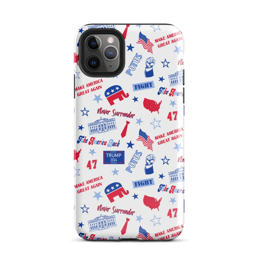 Trump 2024 Republican Patriot Make America Great Again White Pattern Phone Case for iPhone product image (2)