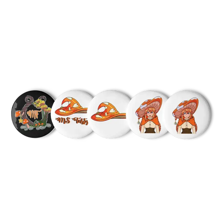 Enchanted Mushroom Girl Pin Button Set product image (2)