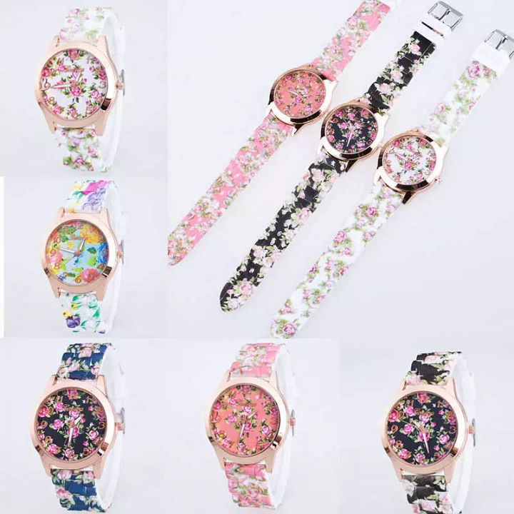 Printed Flowers Fashion Watch Watches Quartz Analog Women Wristwatch Girls product image (1)