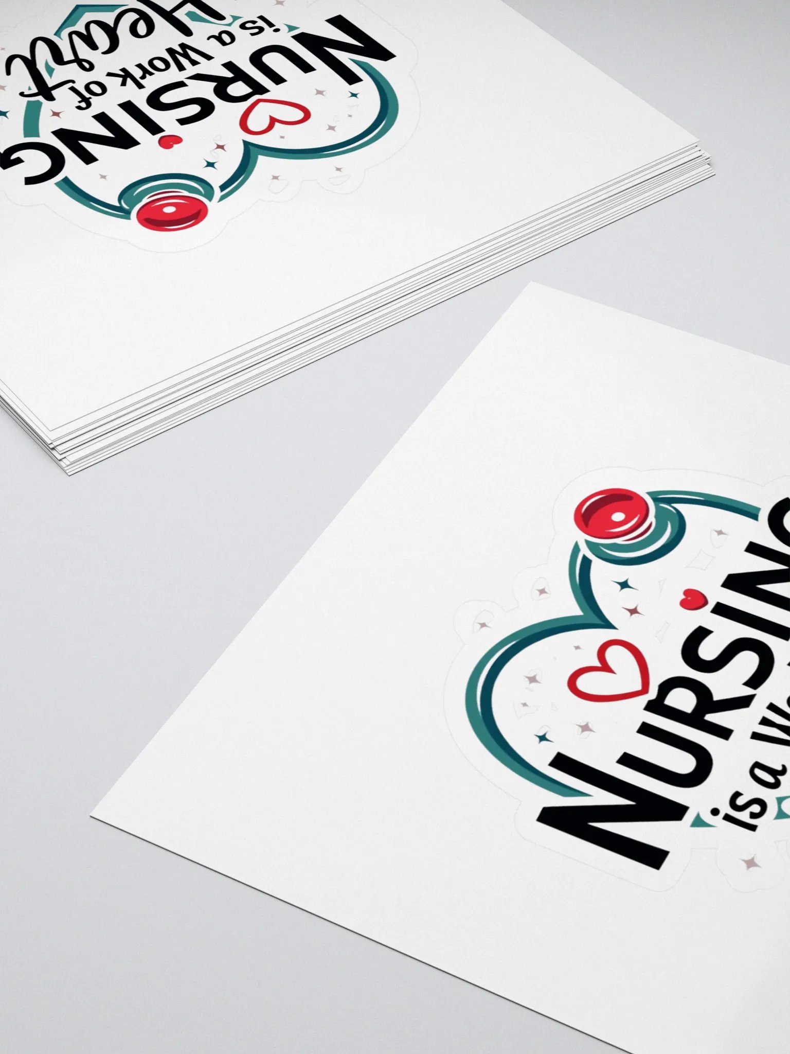 Nursing Heart Kiss Cut Stickers product image (4)