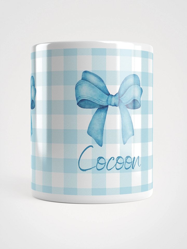 Mug Blanc Vichy Bleu Revisité à Message - Cocoon - Cadeau Poétique product image (1)