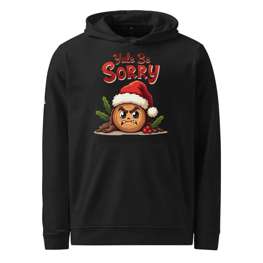 Yule Be Sorry Cartoon Log Santa Hat Print Hoodie product image (1)