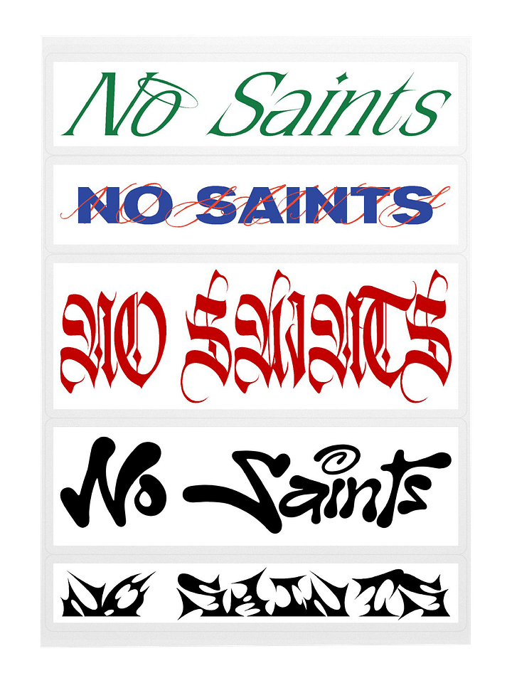 No Saints Type Sticker Pack product image (1)