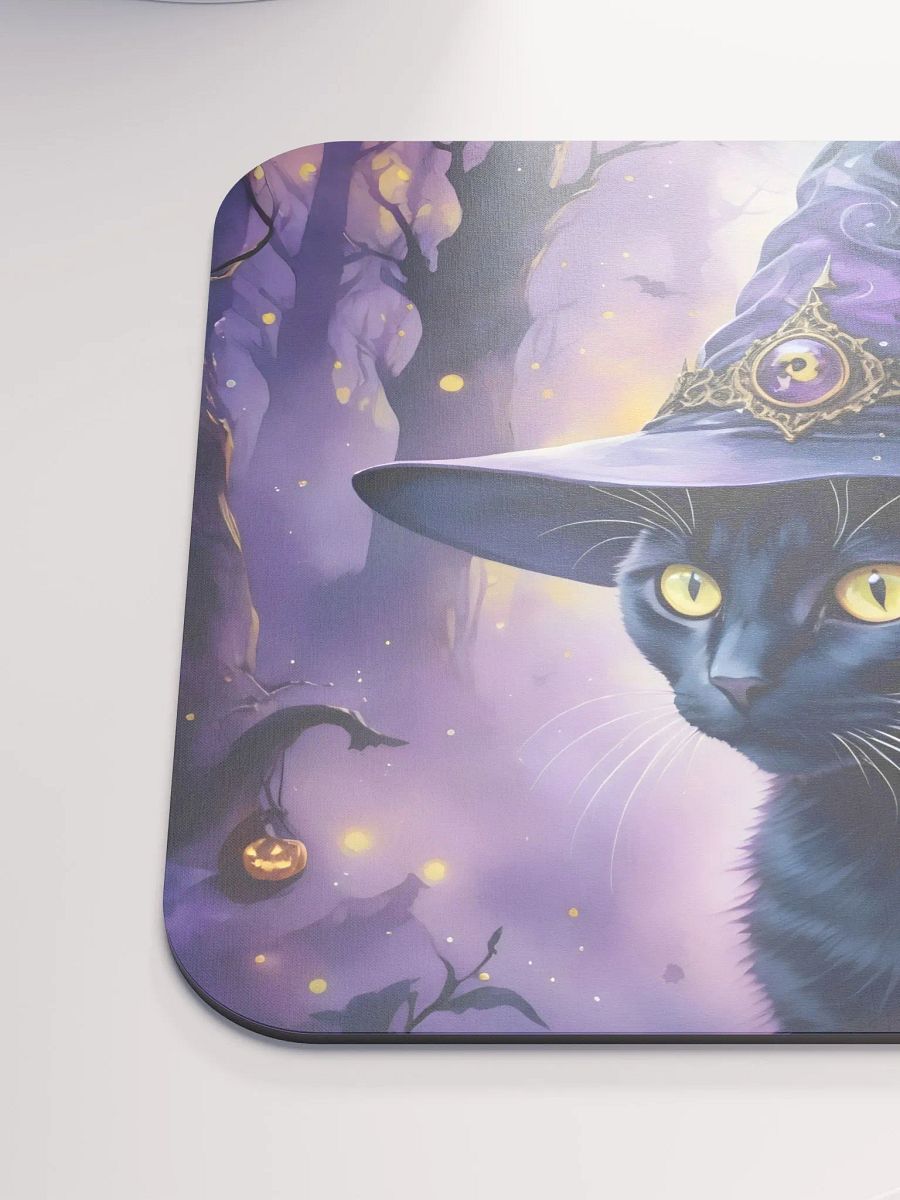 Black Cat In Wizard Hat Mouse Pad product image (7)
