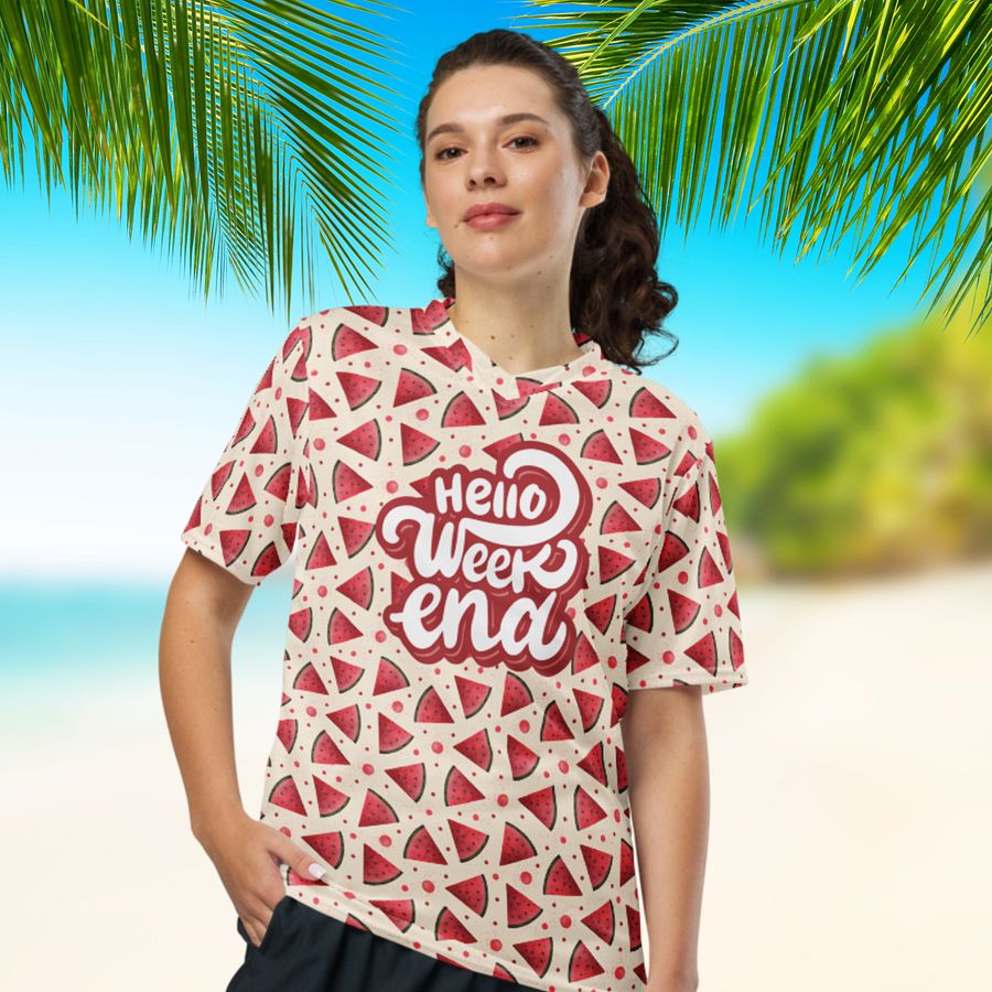 Hello Weekend Watermelon All Over Print Jersey Top product image (3)
