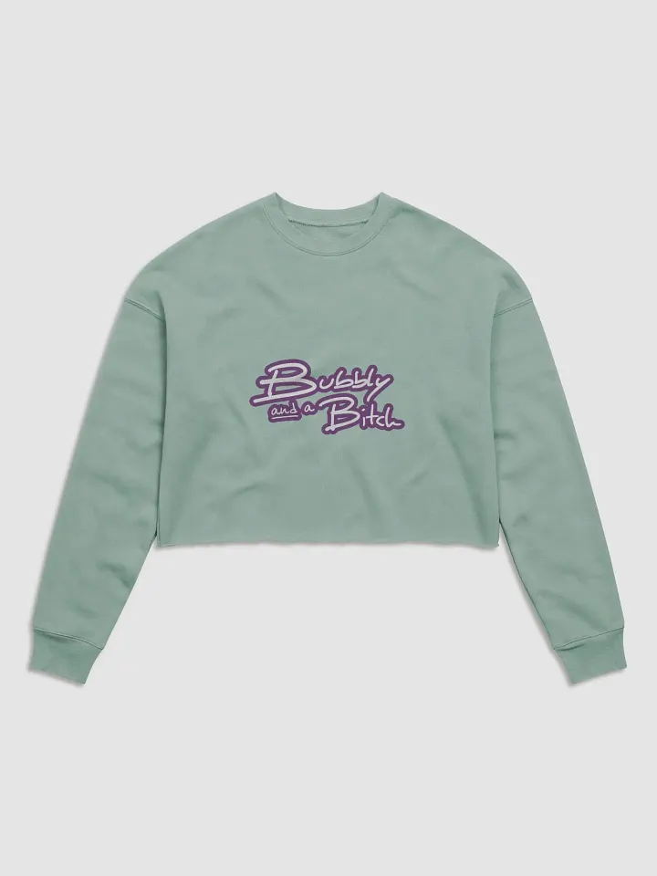 Bubbly and a B*tch (lined design, #763D7D) Women's Fleece Crop Sweatshirt product image (18)