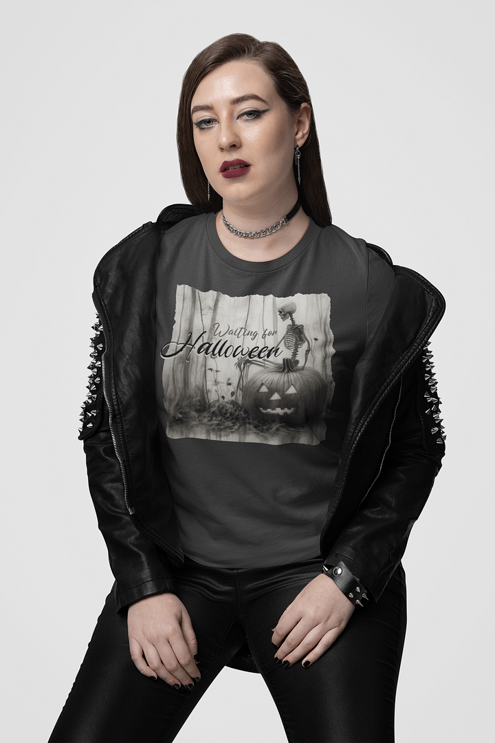 Waitng for Halloween Skeleton Pumpkin Shirt product image (2)