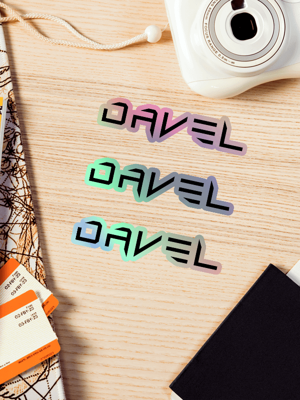 3X DAVEL LOGO Holographic Sticker Set product image (1)